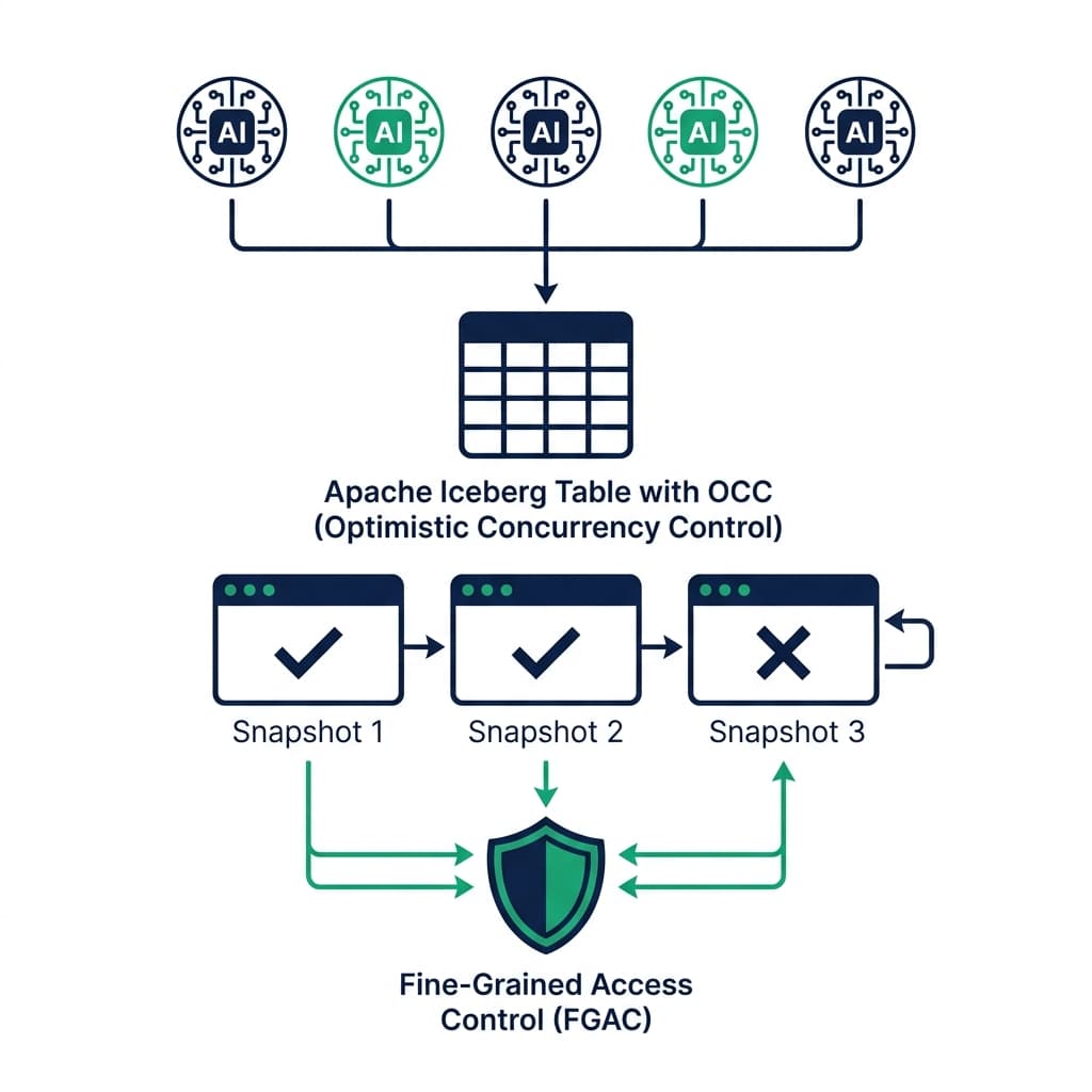 Agentic lakehouse concurrency and isolation architecture